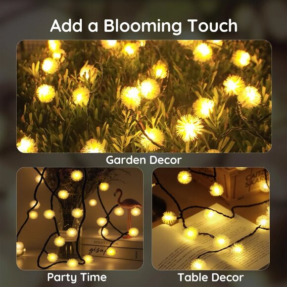 50 LED Solar String Lights, 20 Ft Outdoor Solar Lights, 8 Modes, Waterproof - Picture 5 of 5
